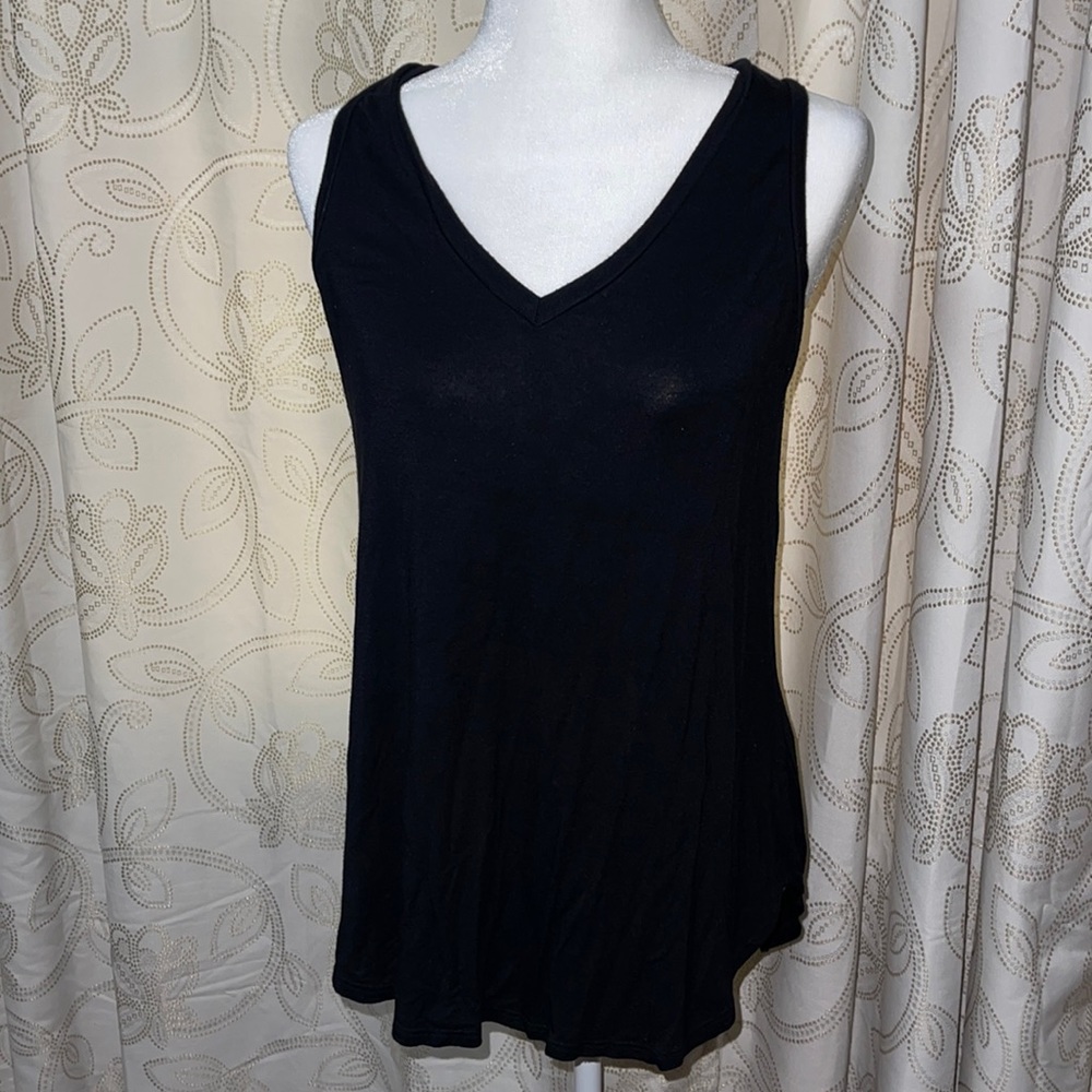 Womens long black tank top